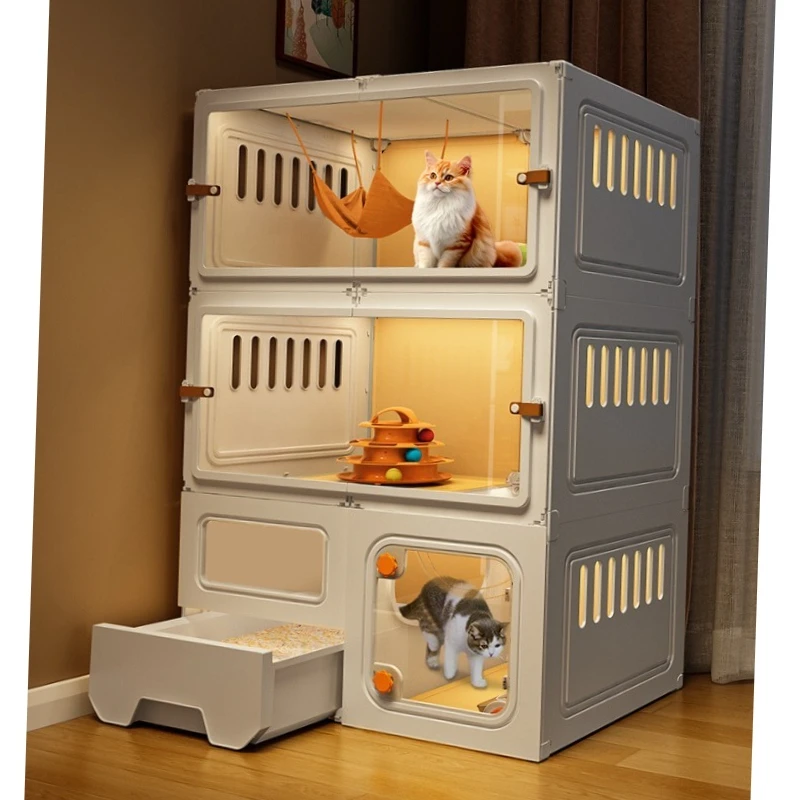 Indoor Cat Cage Transparent Cat Villa Pet Enclosure Closed Cat Litter Box Detachable Freedom Space
Indoor Cat Cage Transparent Cat Villa Pet Enclosure Closed Cat Litter Box Detachable Freedom Space