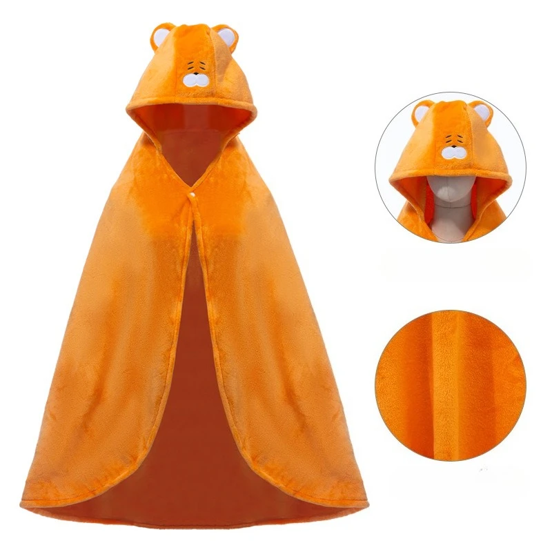 Cute Animal Cosplay Coral Fur Cape Cartoon Tiger Bath Towel Bathrobe Nightgown Halloween Hooded Cloak Cosplay Costume
Cute Animal Cosplay Coral Fur Cape Cartoon Tiger Bath Towel Bathrobe Nightgown Halloween Hooded Cloak Cosplay Costume