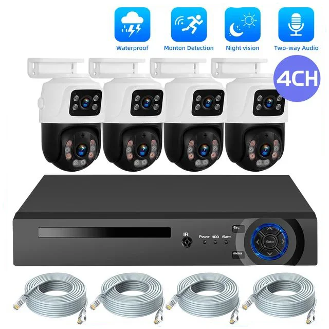4CH 6MP POE Dual Lens PTZ CCTV Camera Kit Network Poe Nvr Kit Auto Tracking 4CH PTZ POE Dual Lens Security Camera System
4CH 6MP POE Dual Lens PTZ CCTV Camera Kit Network Poe Nvr Kit Auto Tracking 4CH PTZ POE Dual Lens Security Camera System