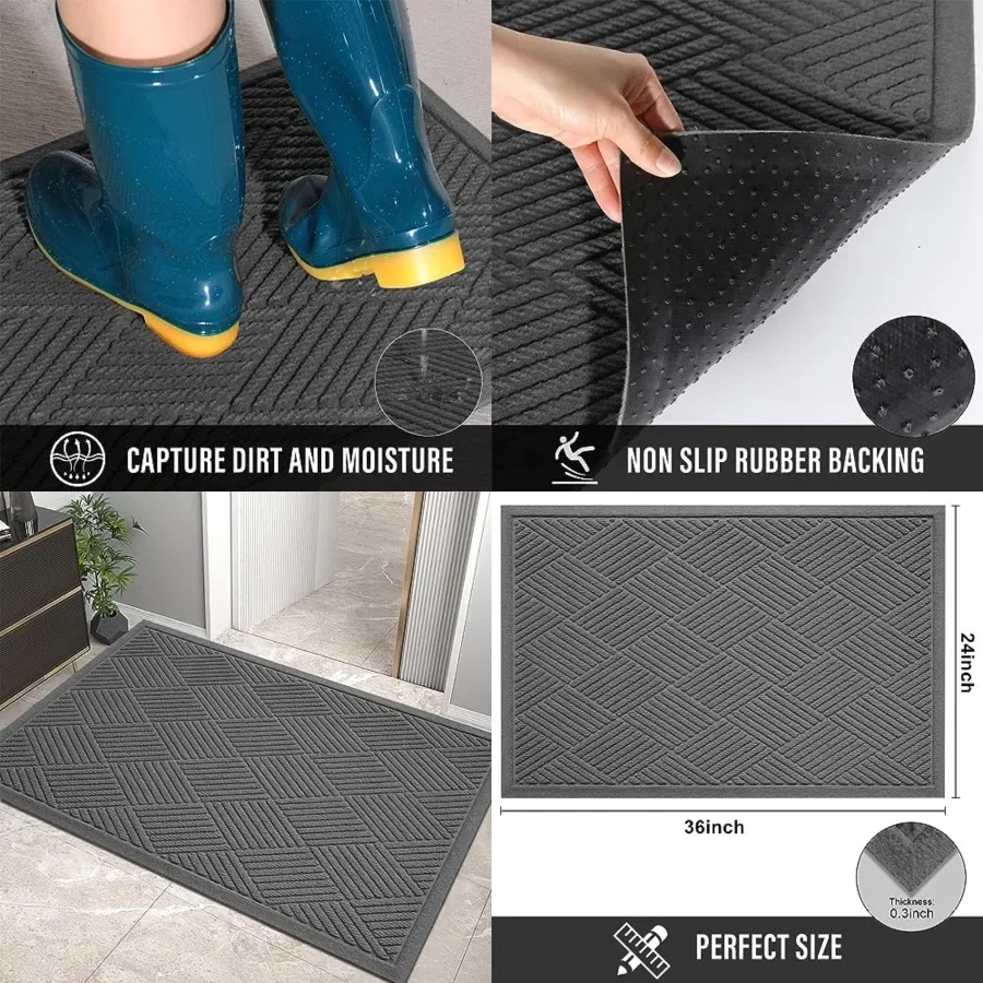 Sturdy Front Door Mat, Absorbent Muddy Dirt Resist Welcome Door Mats Outdoor Indoor, Stain and Fade Resistant, Non-Slip Rubber
Sturdy Front Door Mat, Absorbent Muddy Dirt Resist Welcome Door Mats Outdoor Indoor, Stain and Fade Resistant, Non-Slip Rubber