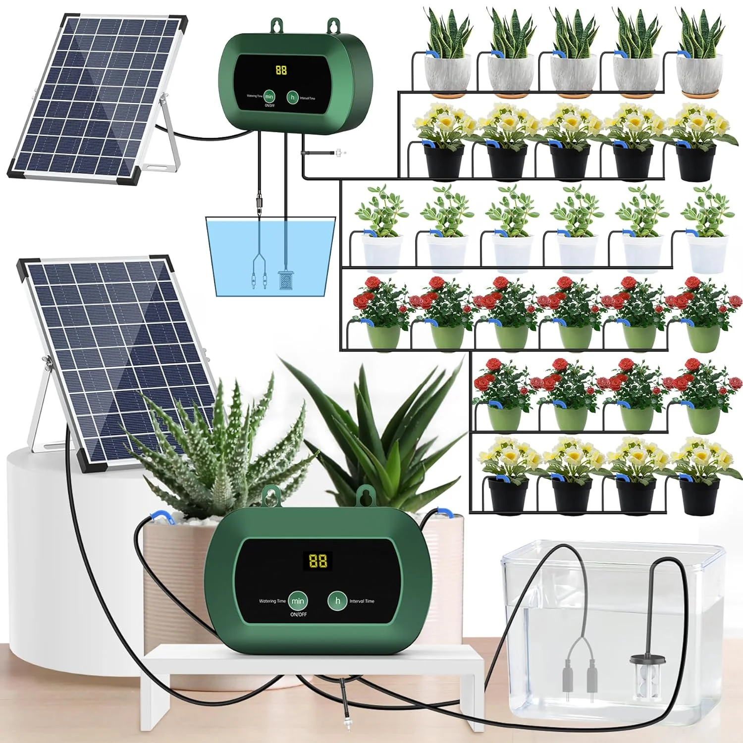 Solar Hydroponics Micro Drip Pump Garden Greenhouse Plant Watering Kit Smart Controller Driper Watering Irrigation System
Solar Hydroponics Micro Drip Pump Garden Greenhouse Plant Watering Kit Smart Controller Driper Watering Irrigation System