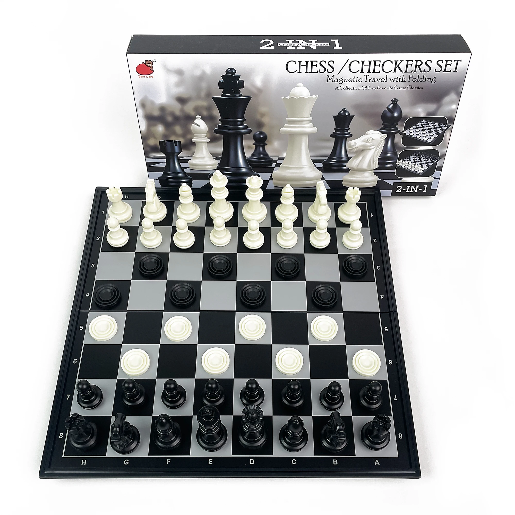 31.8cm x 31.8cm 2 in 1 Foldable Magnetic Chess and Checkers Board Game Portable Plastic Tabletop Travel Set
31.8cm x 31.8cm 2 in 1 Foldable Magnetic Chess and Checkers Board Game Portable Plastic Tabletop Travel Set