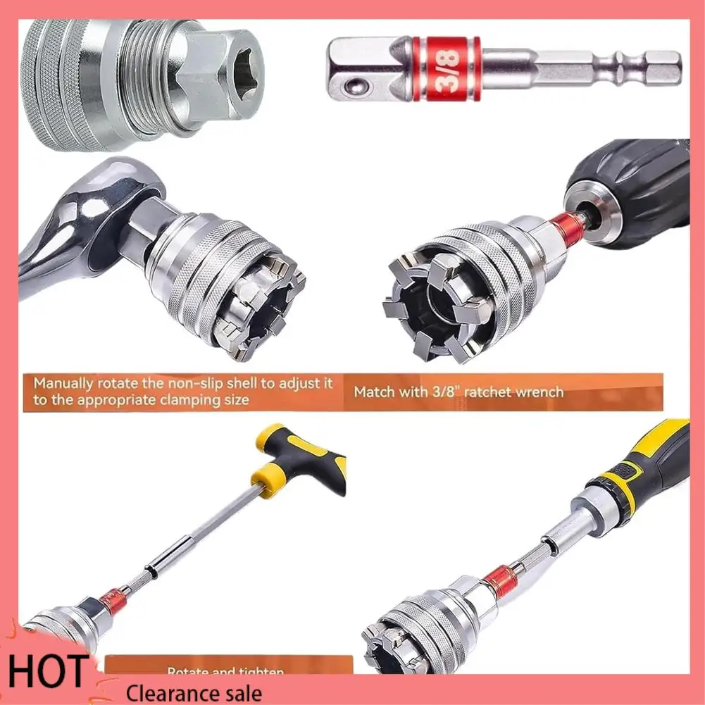 A88Z Multifunctional Universal Socket Wrench Tool Adjustable Socket Spanner Sleeve For Metric 3/8In Professional Repair Tool
A88Z Multifunctional Universal Socket Wrench Tool Adjustable Socket Spanner Sleeve For Metric 3/8In Professional Repair Tool
