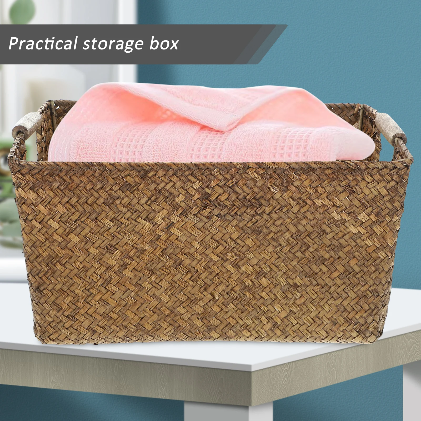 Rectangular Seagrass Basket Wood Handle Desktop Organizer Box Bathroom Storage Organizer Sundry Storage Box Desktop Case
Rectangular Seagrass Basket Wood Handle Desktop Organizer Box Bathroom Storage Organizer Sundry Storage Box Desktop Case