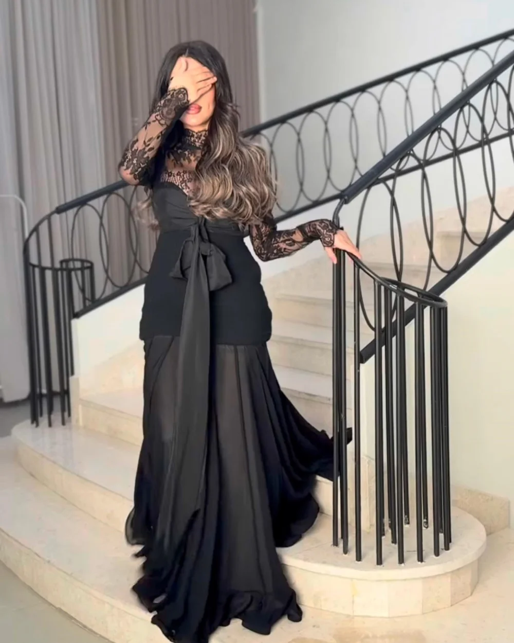 Customized High quality Sexy Chiffon Lace Bow Ruched Draped Straight Jewel Long Dresses Bespoke Occasion Dresses Sizes Available
Customized High quality Sexy Chiffon Lace Bow Ruched Draped Straight Jewel Long Dresses Bespoke Occasion Dresses Sizes Available