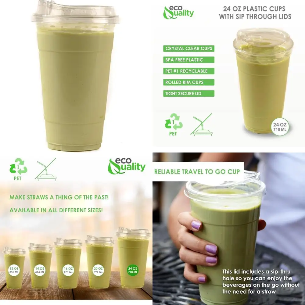 Прозрачные пластиковые стаканчики на 24 унции с крышками для напитков и использования на вечеринках.
Прозрачные пластиковые стаканчики на 24 унции с крышками для напитков и использования на вечеринках.