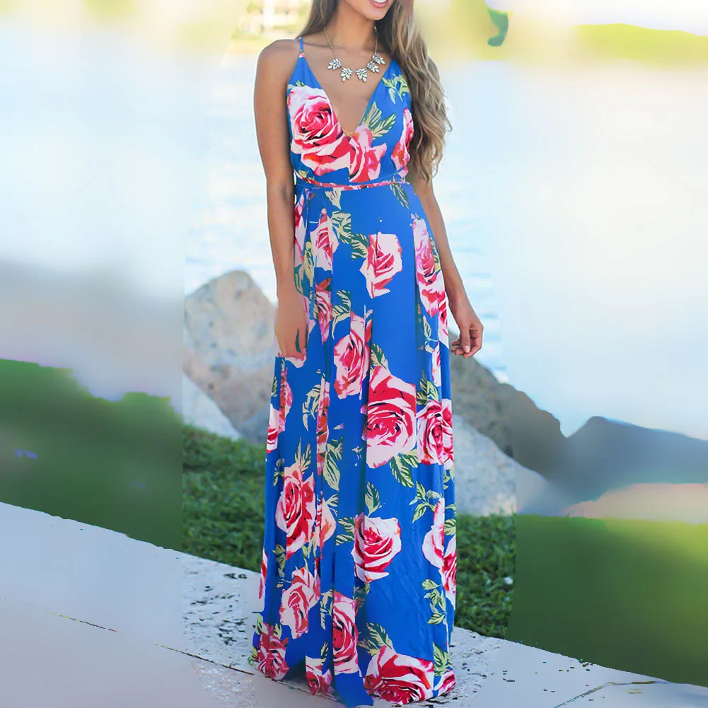 Women's Dress 2025 Summer New Long Sleeveless Printed Deep V-neck Delicate Beach Tank Dress Fashionable Streetwear Robe Femme
Women's Dress 2025 Summer New Long Sleeveless Printed Deep V-neck Delicate Beach Tank Dress Fashionable Streetwear Robe Femme