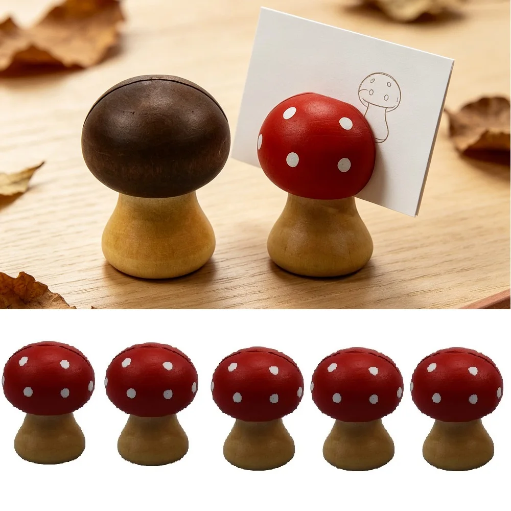 5pcs Wooden Mushroom Memo Clips - Multi-Purpose Photo Holder, Office Message Note Holder, Cute Desk Organizer for School & Home
5pcs Wooden Mushroom Memo Clips - Multi-Purpose Photo Holder, Office Message Note Holder, Cute Desk Organizer for School & Home