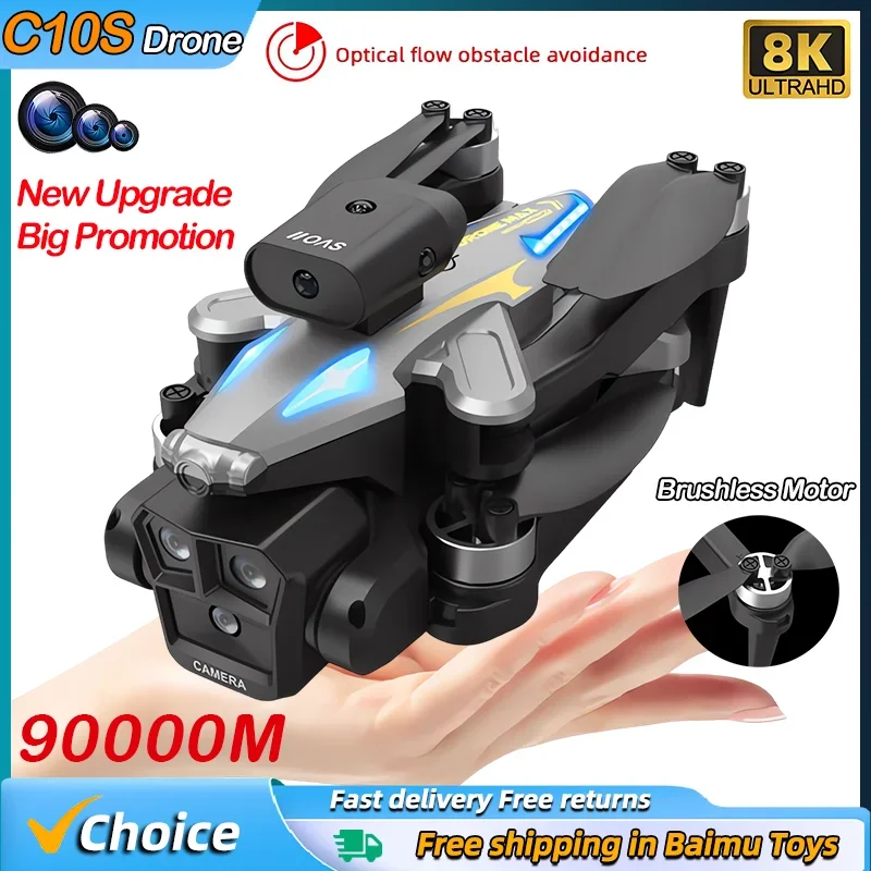 C10S 5G GPS Drone Professional 8K Three Cameras Obstacle Avoidance Optical Flow Positioning Foldable Quadcopter Toys Gift 90000M
C10S 5G GPS Drone Professional 8K Three Cameras Obstacle Avoidance Optical Flow Positioning Foldable Quadcopter Toys Gift 90000M