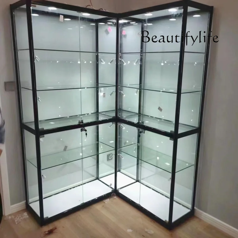 Custom. aluminium frame store display showcase flat pack accessories display showcase wooden with LED lock
Custom. aluminium frame store display showcase flat pack accessories display showcase wooden with LED lock