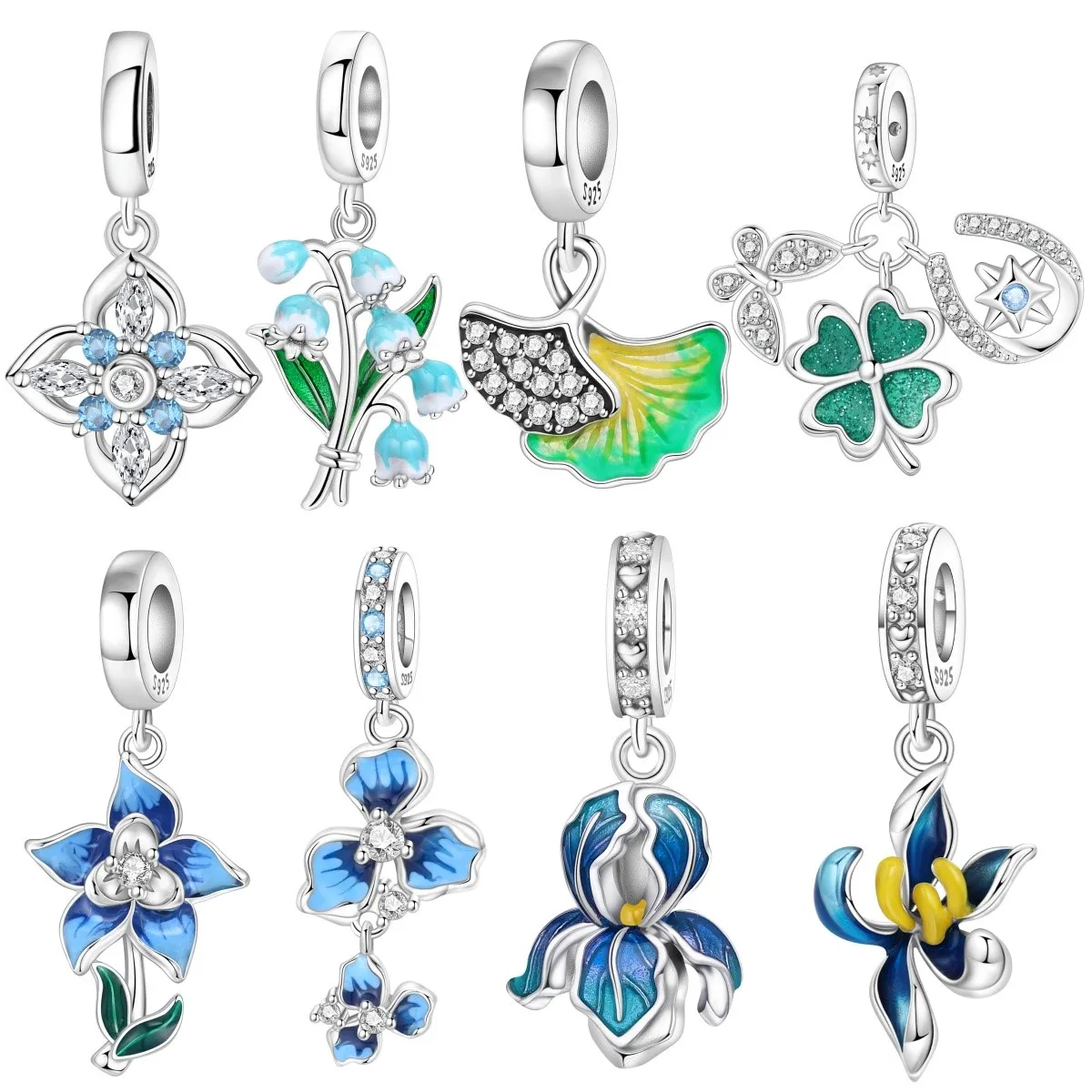 MISEFF S925 Sterling Silver Charm Blue Flower Iris Pendant Fit Original Bracelet Necklace Jewelry Making DIY Mother's Day Gifts
MISEFF S925 Sterling Silver Charm Blue Flower Iris Pendant Fit Original Bracelet Necklace Jewelry Making DIY Mother's Day Gifts