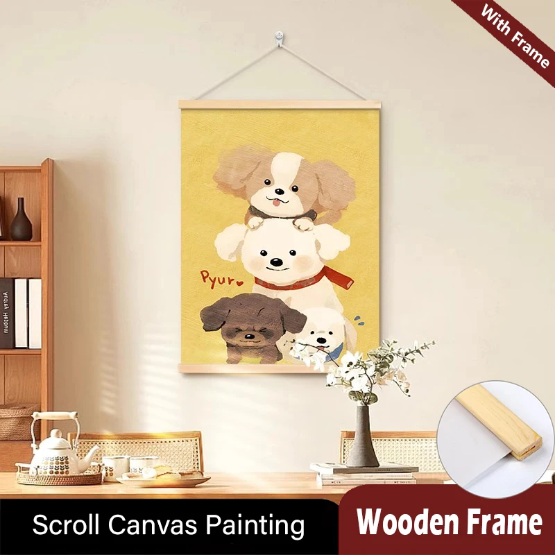 Ins Style Cute Puppy Wood Hanging Scroll Painting Kawaii Dog Wall Art Picture Healing Cartoon Animal Framed Posters Home Decor
Ins Style Cute Puppy Wood Hanging Scroll Painting Kawaii Dog Wall Art Picture Healing Cartoon Animal Framed Posters Home Decor