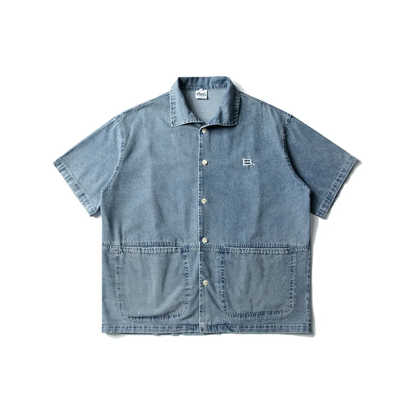 Nanxia Qiaozhuang_Summer new Japanese embroidery pocket washed denim shirt retro neutral casual shirt
Nanxia Qiaozhuang_Summer new Japanese embroidery pocket washed denim shirt retro neutral casual shirt