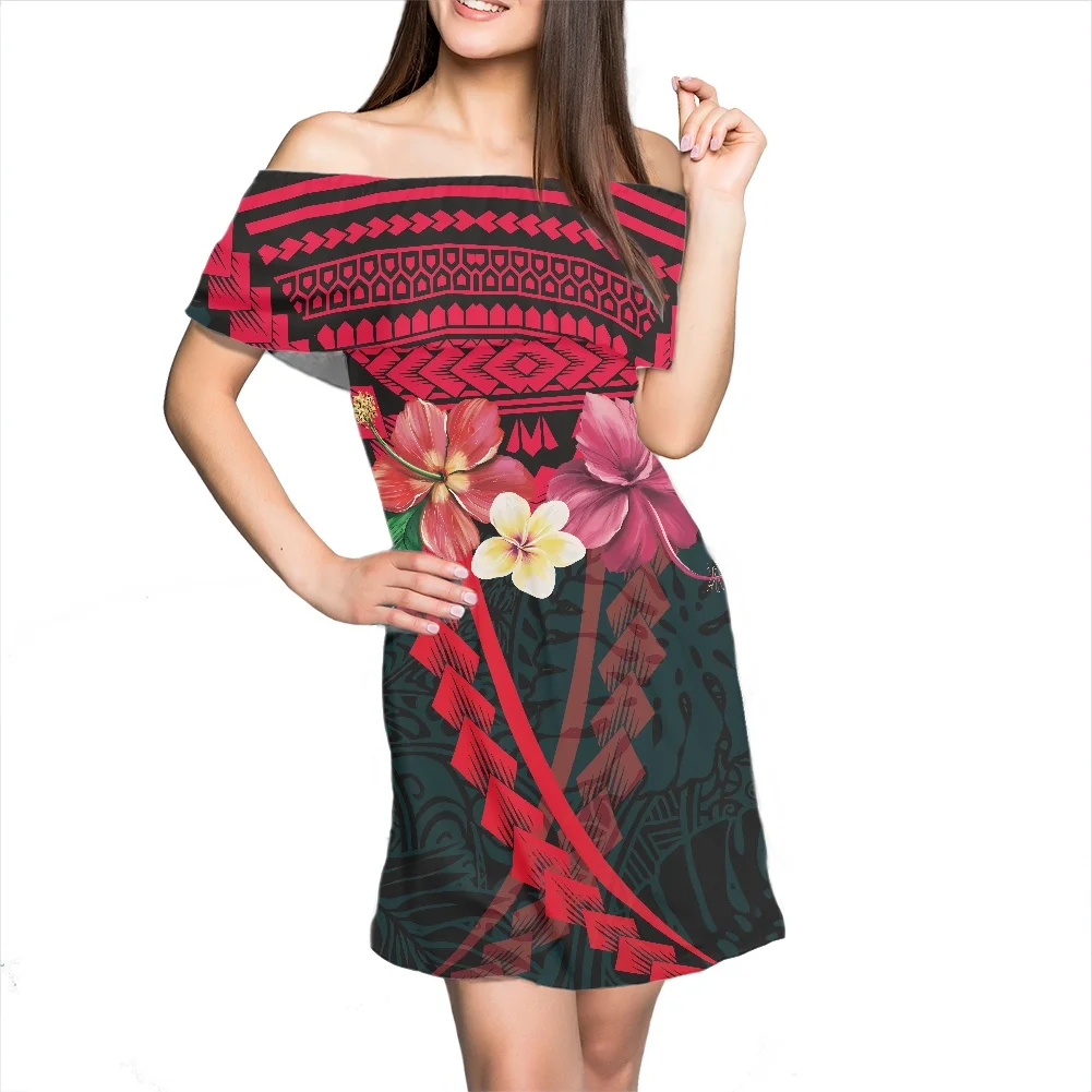 Polynesian Traditional Hibiscus Flower Print New Arrival 7XL Dress High Quality Ruffle Casual Off Shoulder Dresses
Polynesian Traditional Hibiscus Flower Print New Arrival 7XL Dress High Quality Ruffle Casual Off Shoulder Dresses