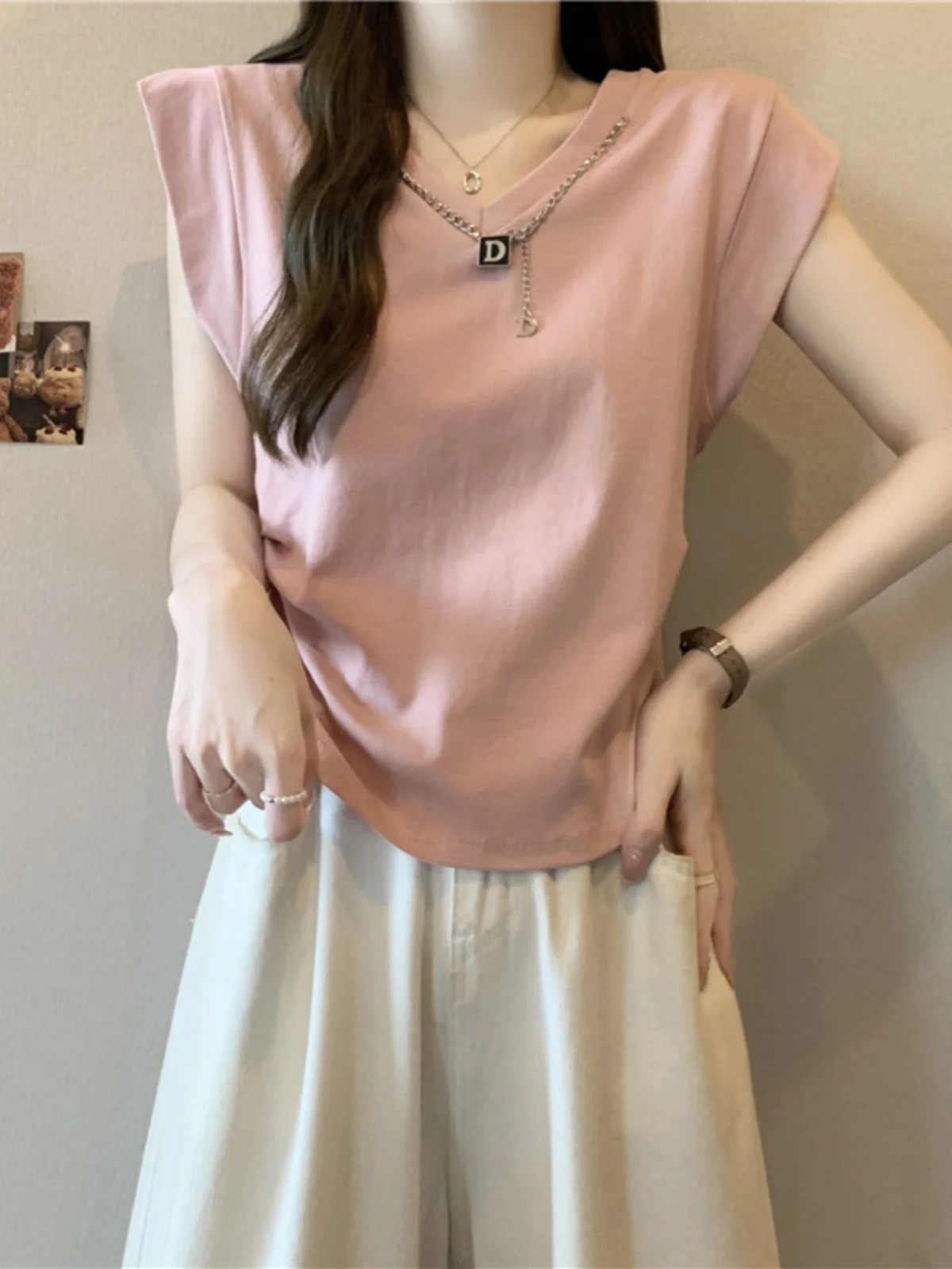 Chic Short Sleeve T-Shirt Women's Summer plus Size Irregular Shoulder Line Korean Style Casual Comfortable Breathable Top
Chic Short Sleeve T-Shirt Women's Summer plus Size Irregular Shoulder Line Korean Style Casual Comfortable Breathable Top
