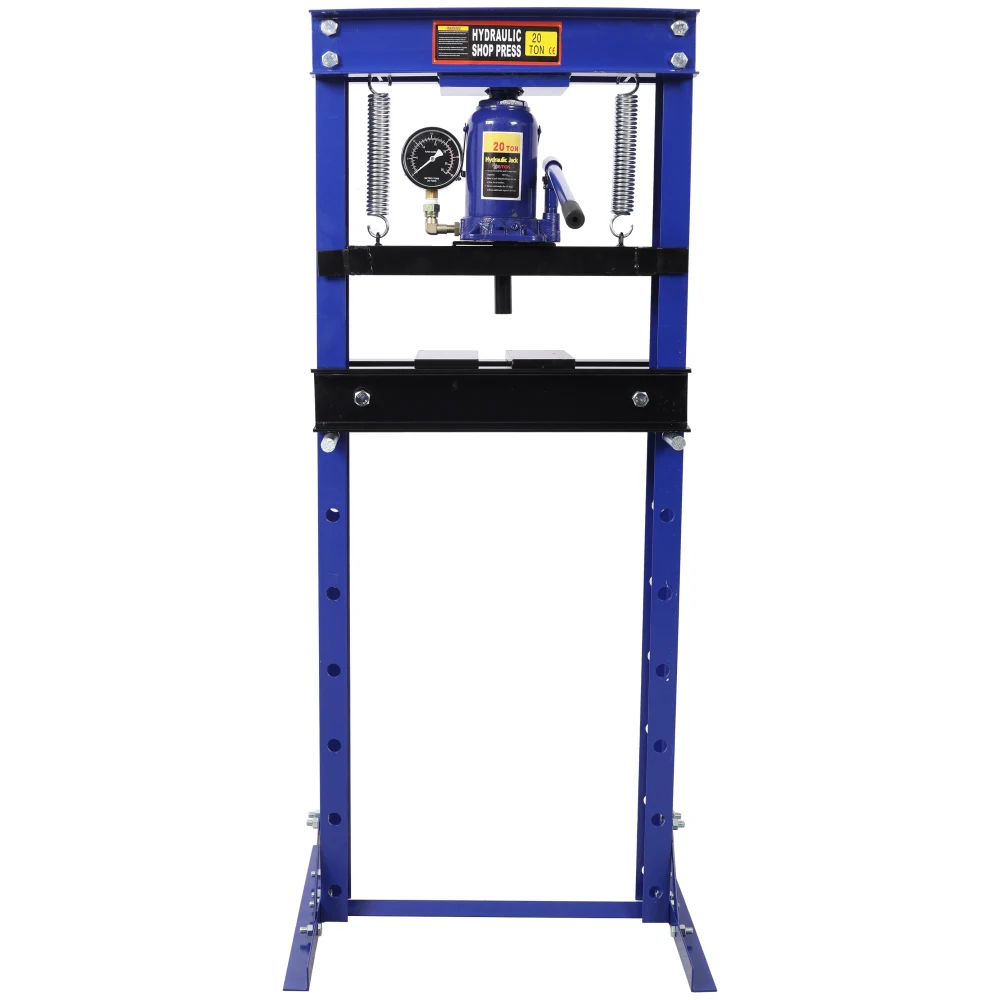 20Ton Bottle Jack Shop Press with Gauge: Bend, Straighten, Install Bearings/U-Joints Blue
20Ton Bottle Jack Shop Press with Gauge: Bend, Straighten, Install Bearings/U-Joints Blue