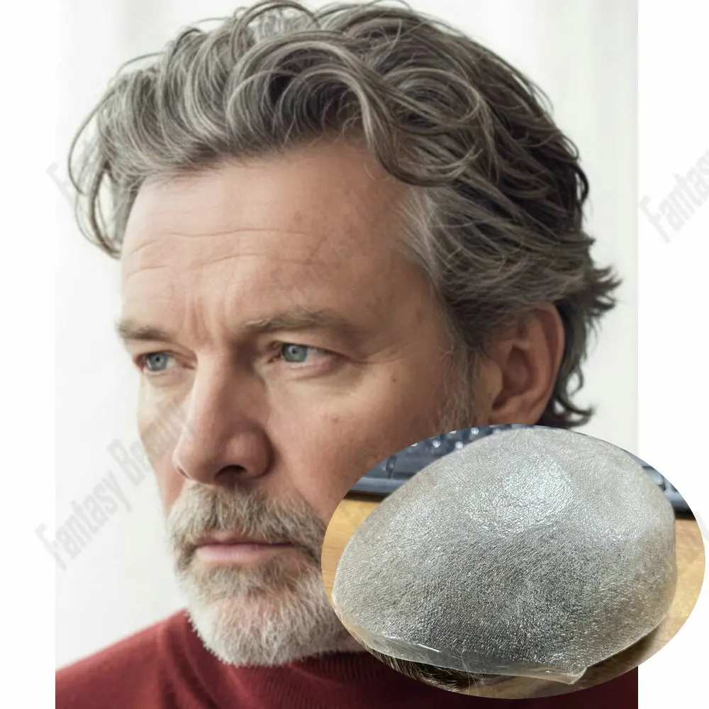 Men's Capillary Prosthesis Ultra Thin Skin Toupee 0.02mm Base Realistic 565#Grey Brown Human Hair Undetectable Hairpiece for Men
Men's Capillary Prosthesis Ultra Thin Skin Toupee 0.02mm Base Realistic 565#Grey Brown Human Hair Undetectable Hairpiece for Men