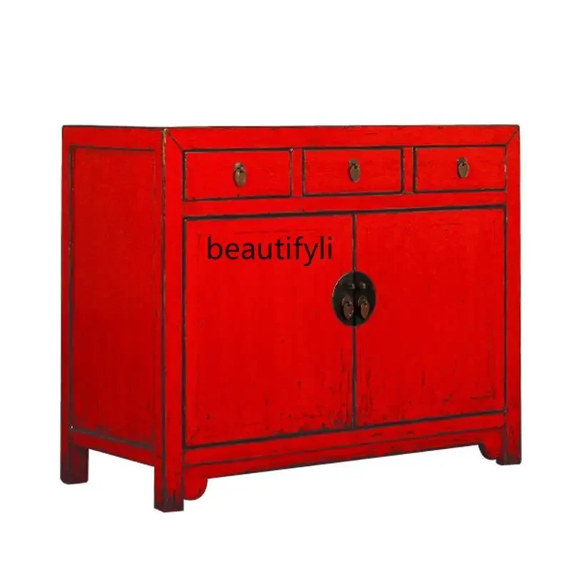 New Chinese solid wood shoe cabinet foyer cabinet China red entrance storage antique dining side cabinet A15
New Chinese solid wood shoe cabinet foyer cabinet China red entrance storage antique dining side cabinet A15