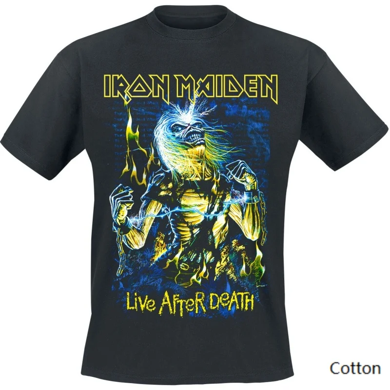 Iron Maiden Live After Death T-Shirt, Unisex Band Tee, Perfect for Fans To Show Love for Heavy Metal with Lightning Art
Iron Maiden Live After Death T-Shirt, Unisex Band Tee, Perfect for Fans To Show Love for Heavy Metal with Lightning Art