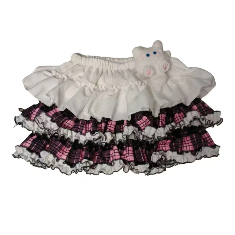Vintage Plaid Patchwork High-waist Skirt Women's Hot Girl Y2k Lace Loose Cake Skirt Female Hepburn Preppy Style A-line Skirt
Vintage Plaid Patchwork High-waist Skirt Women's Hot Girl Y2k Lace Loose Cake Skirt Female Hepburn Preppy Style A-line Skirt