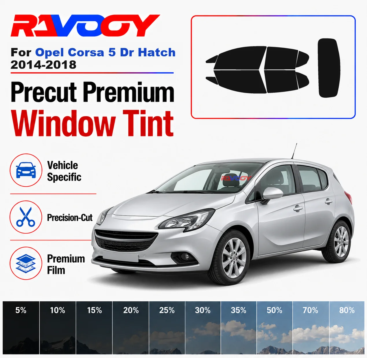 Premium Precut Window Tint Kit Front Rear Windows Rear Windshield For Opel Corsa 5Dr Hatch 2014-2018 Car Solar Nano Ceramic Film
Premium Precut Window Tint Kit Front Rear Windows Rear Windshield For Opel Corsa 5Dr Hatch 2014-2018 Car Solar Nano Ceramic Film