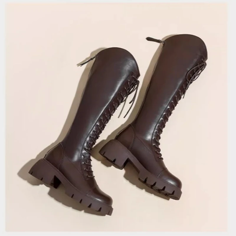 New 2024 Autumn Winter High Quality Leather Boots Women's High Heel Knee-High Boots Winter Lace Up Anti-slip Warm Boots
New 2024 Autumn Winter High Quality Leather Boots Women's High Heel Knee-High Boots Winter Lace Up Anti-slip Warm Boots