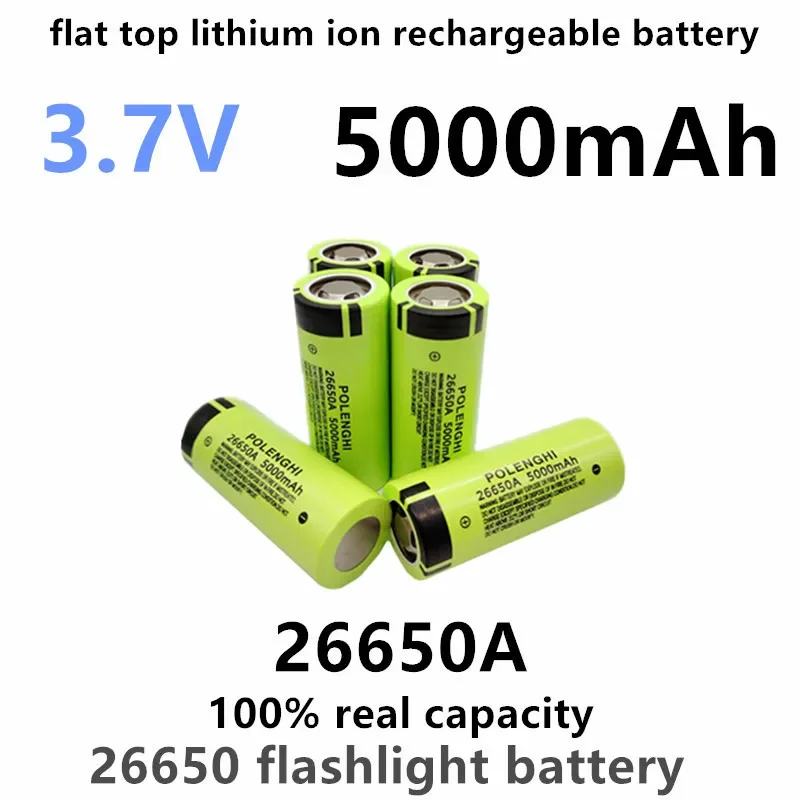 100% real capacity 3.7V 26650A 5000mAh flat top lithium ion rechargeable battery 26650 flashlight battery
100% real capacity 3.7V 26650A 5000mAh flat top lithium ion rechargeable battery 26650 flashlight battery