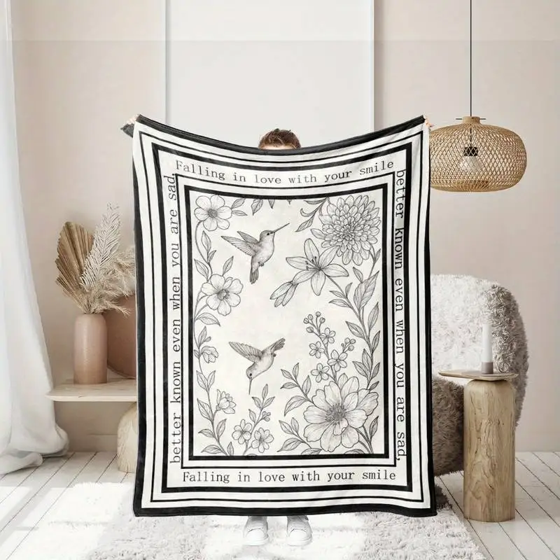 Винтажный плед с цветочным узором и изображением колибри, мягкий уютный фланелевый плед для дивана, кровати, романтический и бохо-стиль, подарок для домашнего декора
Винтажный плед с цветочным узором и изображением колибри, мягкий уютный фланелевый плед для дивана, кровати, романтический и бохо-стиль, подарок для домашнего декора