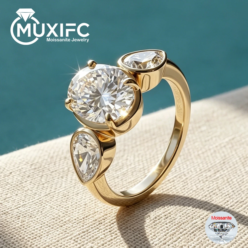 5cttw Oval & Pear Cut Moissanite Engagement Ring for Woman 3 Stones Lab Diamond Wedding Band Real 925 Silver Jewelry with GRA
5cttw Oval & Pear Cut Moissanite Engagement Ring for Woman 3 Stones Lab Diamond Wedding Band Real 925 Silver Jewelry with GRA