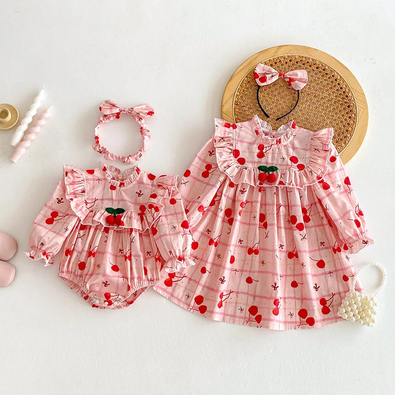 2025 Autumn New Baby Clothes Cherry Print Sibling Clothes Little Sisters Bodysuit Infant Outfit
2025 Autumn New Baby Clothes Cherry Print Sibling Clothes Little Sisters Bodysuit Infant Outfit