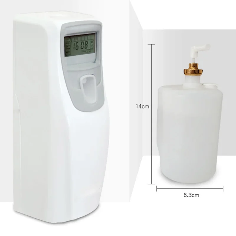 Automatic Fragrance Sprays Programable LCD Perfume Dispenser with Cans Put in Alcohol or Disinfectant Water for Office Sprayer
Automatic Fragrance Sprays Programable LCD Perfume Dispenser with Cans Put in Alcohol or Disinfectant Water for Office Sprayer