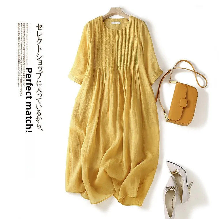 Retro Heavy Embroidery Cotton Linen Loose Midi Dress Vintage Style A-Line Skirt Long Sleeve round Neck Dress for Middle-Aged ...
Retro Heavy Embroidery Cotton Linen Loose Midi Dress Vintage Style A-Line Skirt Long Sleeve round Neck Dress for Middle-Aged ...