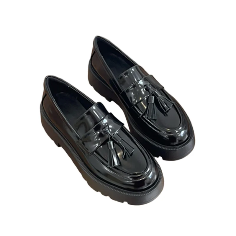 Withered Minimalist Women's Shoes Thick Soled Loafers French Vintage College Style Tassles Cowhide Flat Shoes Women
Withered Minimalist Women's Shoes Thick Soled Loafers French Vintage College Style Tassles Cowhide Flat Shoes Women