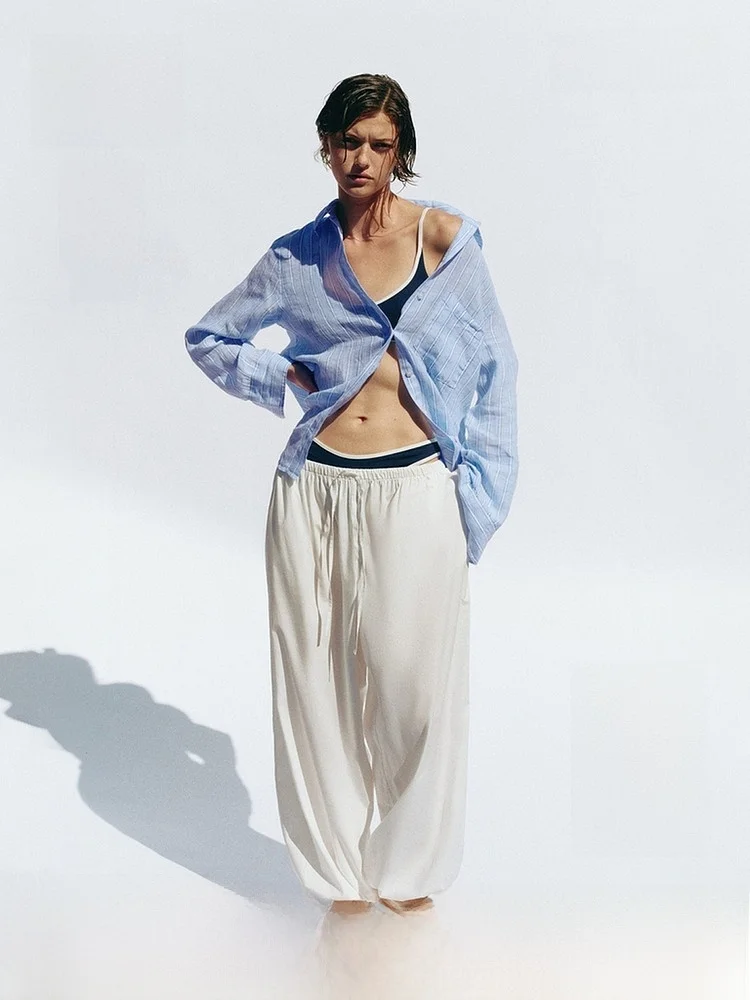 H&M Women's Linen Shirt Summer 2026 Fashionable Commute Comfortable Personality Trendy Button Pocket Long Sleeve Casual Style
H&M Women's Linen Shirt Summer 2026 Fashionable Commute Comfortable Personality Trendy Button Pocket Long Sleeve Casual Style