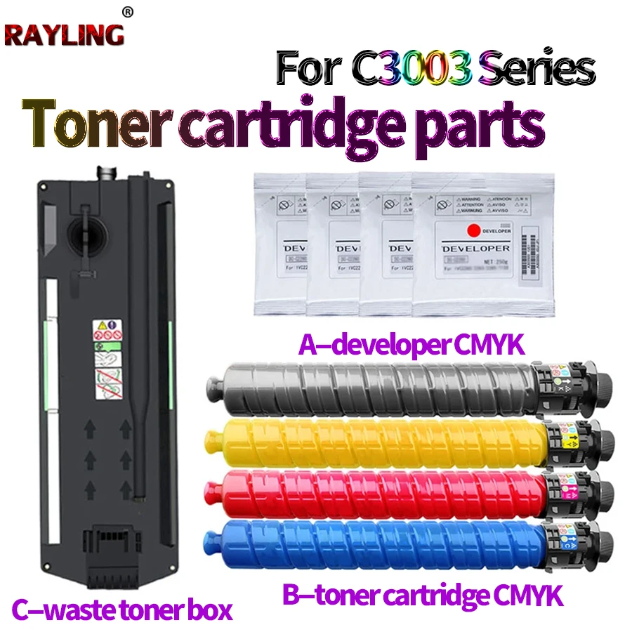 Toner Cartridge Waste toner Tank Developer For Ricoh MP C2003 C2503 C2504 C3003 C3503 C4503 C5503 C6003 C3004 3504 4504
Toner Cartridge Waste toner Tank Developer For Ricoh MP C2003 C2503 C2504 C3003 C3503 C4503 C5503 C6003 C3004 3504 4504