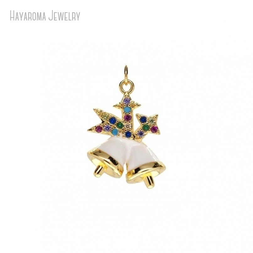 2Pcs Gold Color Pendant Enamel Metal Cubic Zirconia Wholesale Christmas Jewelry Bell Invisible Setting Copper Charms PM47201
2Pcs Gold Color Pendant Enamel Metal Cubic Zirconia Wholesale Christmas Jewelry Bell Invisible Setting Copper Charms PM47201