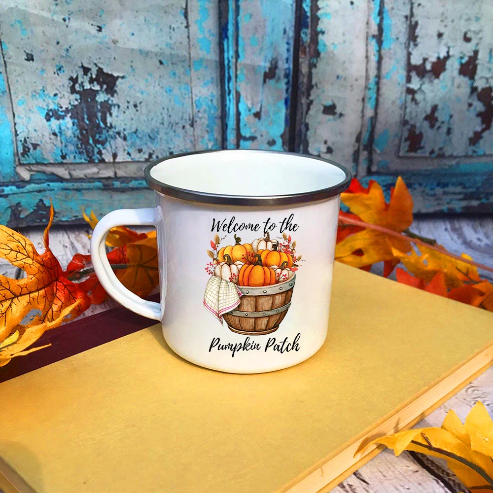 Welcome To The Pumpkin Patch Print Enamel Mug Thanksgiving Coffee Cups Fall Thanksgiving Party Juice Beer Drink Tea Mug Gift Cup
Welcome To The Pumpkin Patch Print Enamel Mug Thanksgiving Coffee Cups Fall Thanksgiving Party Juice Beer Drink Tea Mug Gift Cup