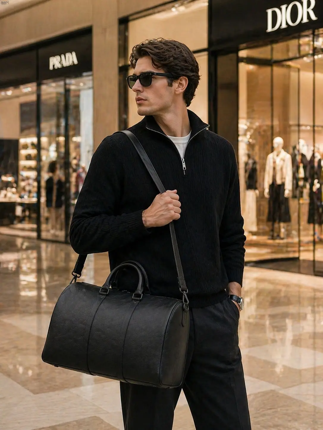 Black travel bag, large capacity, luxury handbag, classic full-body print tote bag, shoulder bag
Black travel bag, large capacity, luxury handbag, classic full-body print tote bag, shoulder bag