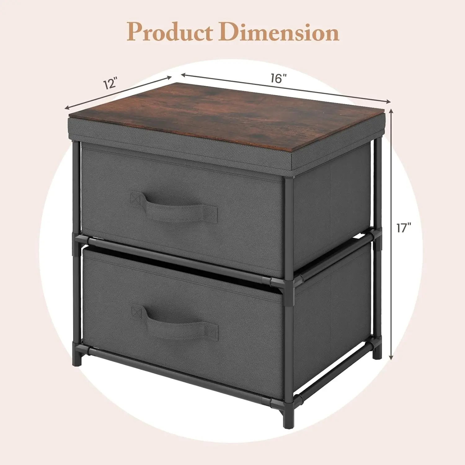 Goflame Fabric Dresser Set Of 2 With 2 Drawers, Nightstand For Bedroom, Bedside Table With Removable Fabric Bins & Handles,
Goflame Fabric Dresser Set Of 2 With 2 Drawers, Nightstand For Bedroom, Bedside Table With Removable Fabric Bins & Handles,