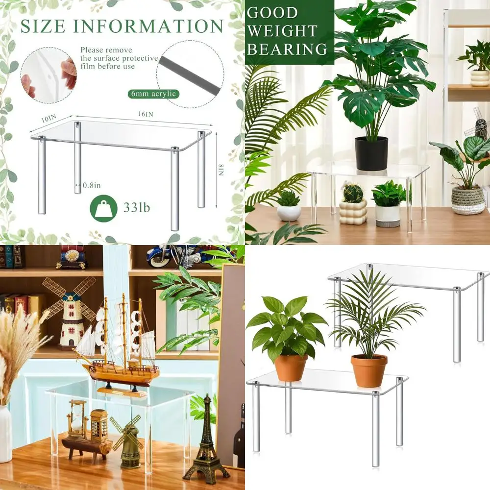 16 Inch Large Acrylic 4-Leg Plant Stands, 6mm Thick Clear for Display and Photography
16 Inch Large Acrylic 4-Leg Plant Stands, 6mm Thick Clear for Display and Photography