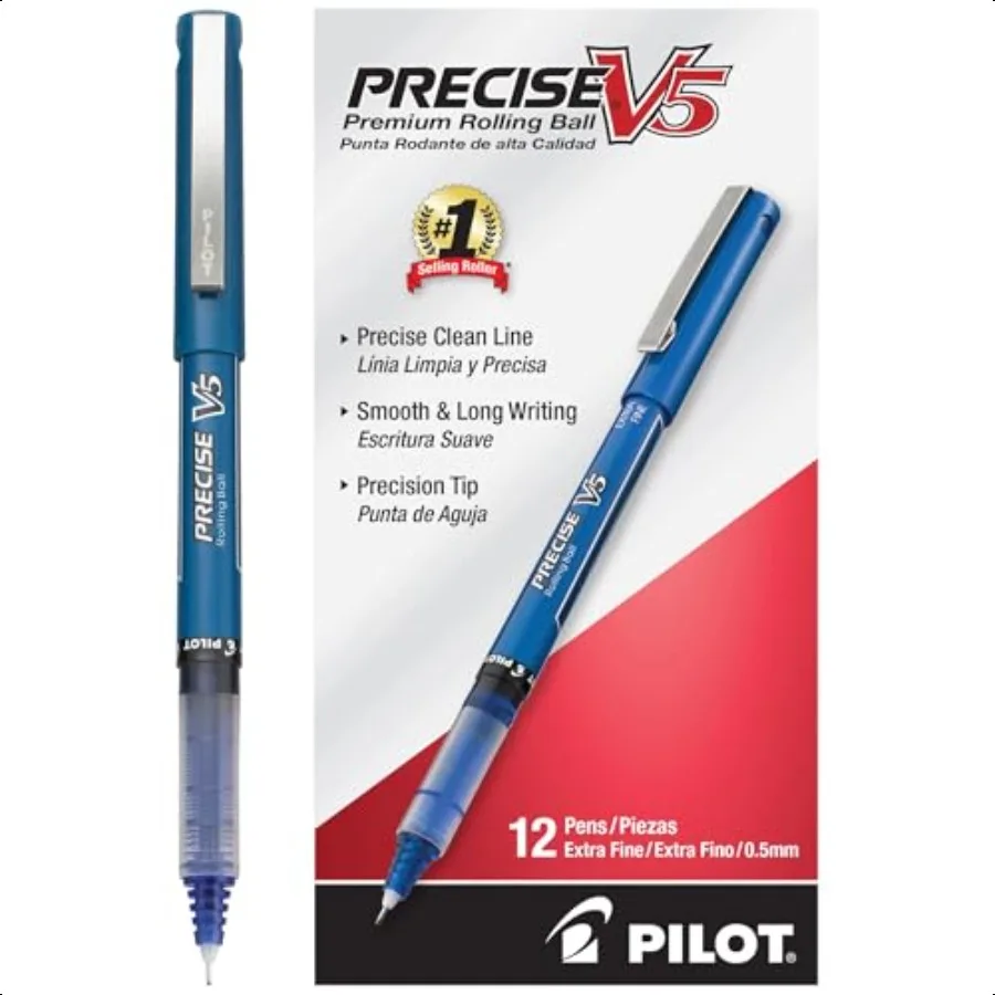 Precise V5 Rollerball Pens Extra Fine Point 0.5 mm Blue Pens Blue Pack of 12 Ideal for School Journaling Office Writing
Precise V5 Rollerball Pens Extra Fine Point 0.5 mm Blue Pens Blue Pack of 12 Ideal for School Journaling Office Writing