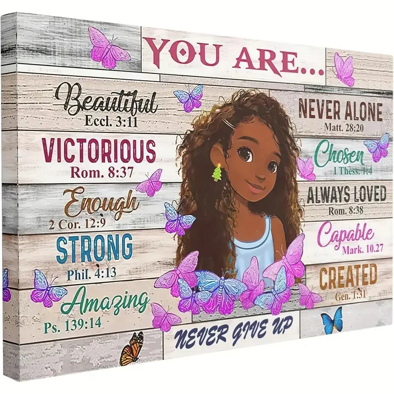 1PCS Black Girl You Are Beautiful Canvas Painting African American Girl Posters Prints Abstract Wall Art Picture Room Home Decor
1PCS Black Girl You Are Beautiful Canvas Painting African American Girl Posters Prints Abstract Wall Art Picture Room Home Decor