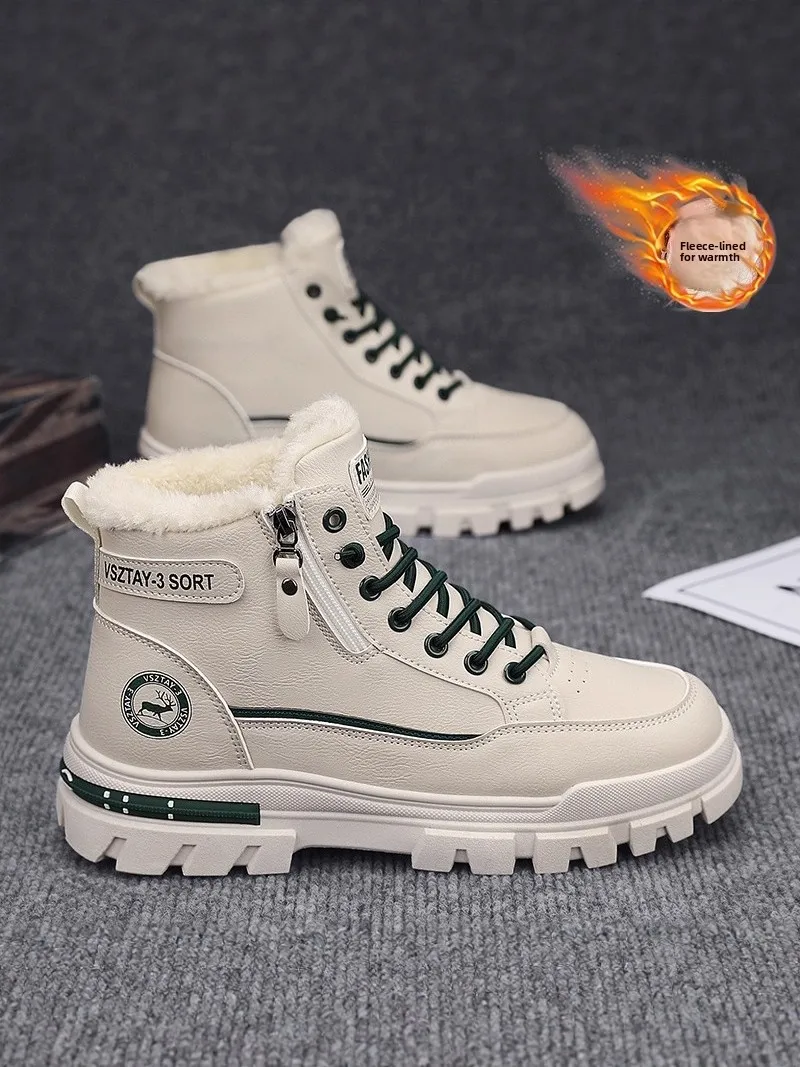 Men's Winter Thickened Fleece Lined High Top Snow Boots Anti Slip Waterproof Warm Cotton Shoes with Thick Sole
Men's Winter Thickened Fleece Lined High Top Snow Boots Anti Slip Waterproof Warm Cotton Shoes with Thick Sole