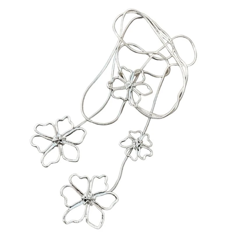 N58F Unique Flower Pattern Necklace Artistic Hollows Petal Sweater Long Necklace
N58F Unique Flower Pattern Necklace Artistic Hollows Petal Sweater Long Necklace