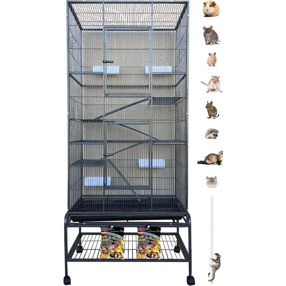 70" Extra Large Chew-Proof Wrought Iron 4-Levels Tight 1/2-Inch Bar Spacing for Ferret Chinchilla Sugar Glider Home Cage Easy to
70" Extra Large Chew-Proof Wrought Iron 4-Levels Tight 1/2-Inch Bar Spacing for Ferret Chinchilla Sugar Glider Home Cage Easy to