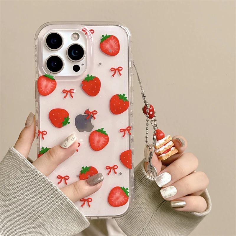 Cute Bowknot Strawberry Glitter IMD TPU Transparent Back Cover For iPhone 13 14 15 16 Pro Max Case
Cute Bowknot Strawberry Glitter IMD TPU Transparent Back Cover For iPhone 13 14 15 16 Pro Max Case