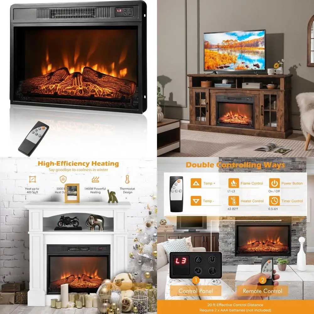 23 Infrared Electric Fireplace Insert with 3 LED Flame Effects, Remote Control, 6H Timer, Indoor Heating, Space-Saving Fireplace
23 Infrared Electric Fireplace Insert with 3 LED Flame Effects, Remote Control, 6H Timer, Indoor Heating, Space-Saving Fireplace
