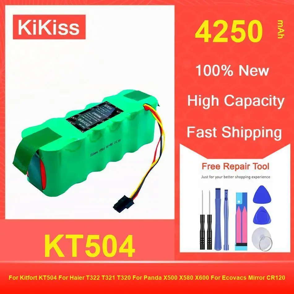 Аккумулятор Kikiss 4250 мАч KT504 для Kitfort Haier T322 T321 T320 Panda X500 X580 X600 Ecovacs Mirror CR120
Аккумулятор Kikiss 4250 мАч KT504 для Kitfort Haier T322 T321 T320 Panda X500 X580 X600 Ecovacs Mirror CR120