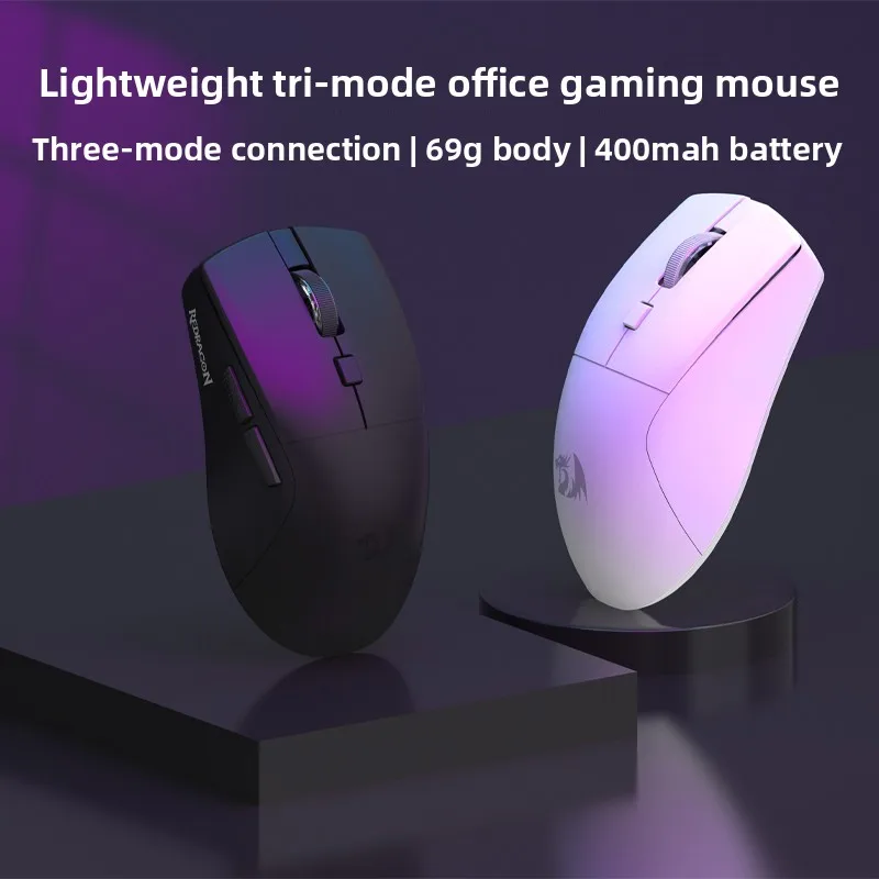 REDRAGON G69 Tri-Mode Wireless Bluetooth Gaming Mouse PAW3313 Sensor 1K Ultra-Lightweight RGB E-sports Office Mouse
REDRAGON G69 Tri-Mode Wireless Bluetooth Gaming Mouse PAW3313 Sensor 1K Ultra-Lightweight RGB E-sports Office Mouse