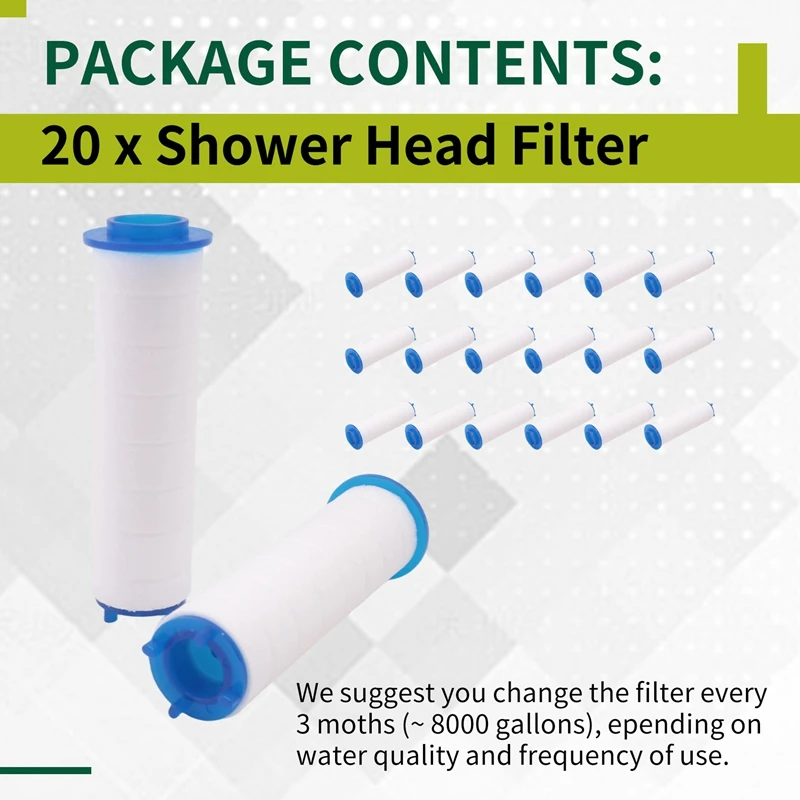 20Pcs Replacement Shower Filter For Hard Water - High Output Shower Water Filter To Remove Chlorine And Fluoride
20Pcs Replacement Shower Filter For Hard Water - High Output Shower Water Filter To Remove Chlorine And Fluoride